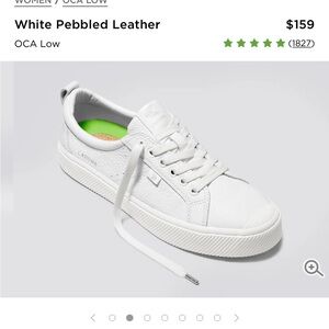 Cariama OCA Low White Pebbled Leather Sneakers women’s 9.5